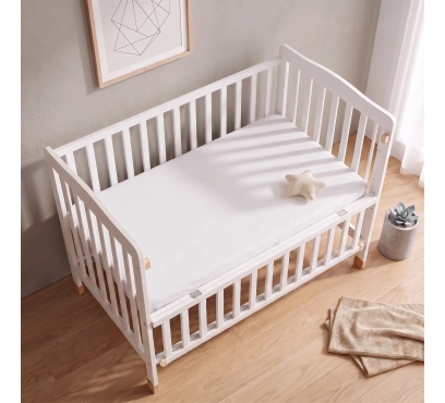 Jersey prostěradlo s lycrou do postýlky JD1 – bílá – 60–70 × 120–140 cm