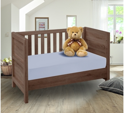 Jersey prostěradlo s lycrou do postýlky JD3 – modrá – 60–70 × 120–140 cm (1)